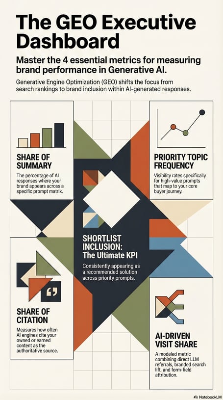 GEO Executive Dashboard Infographic