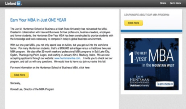 LinkedIn MBA Example
