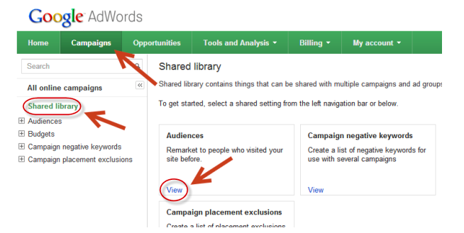 Google AdWords remarketing