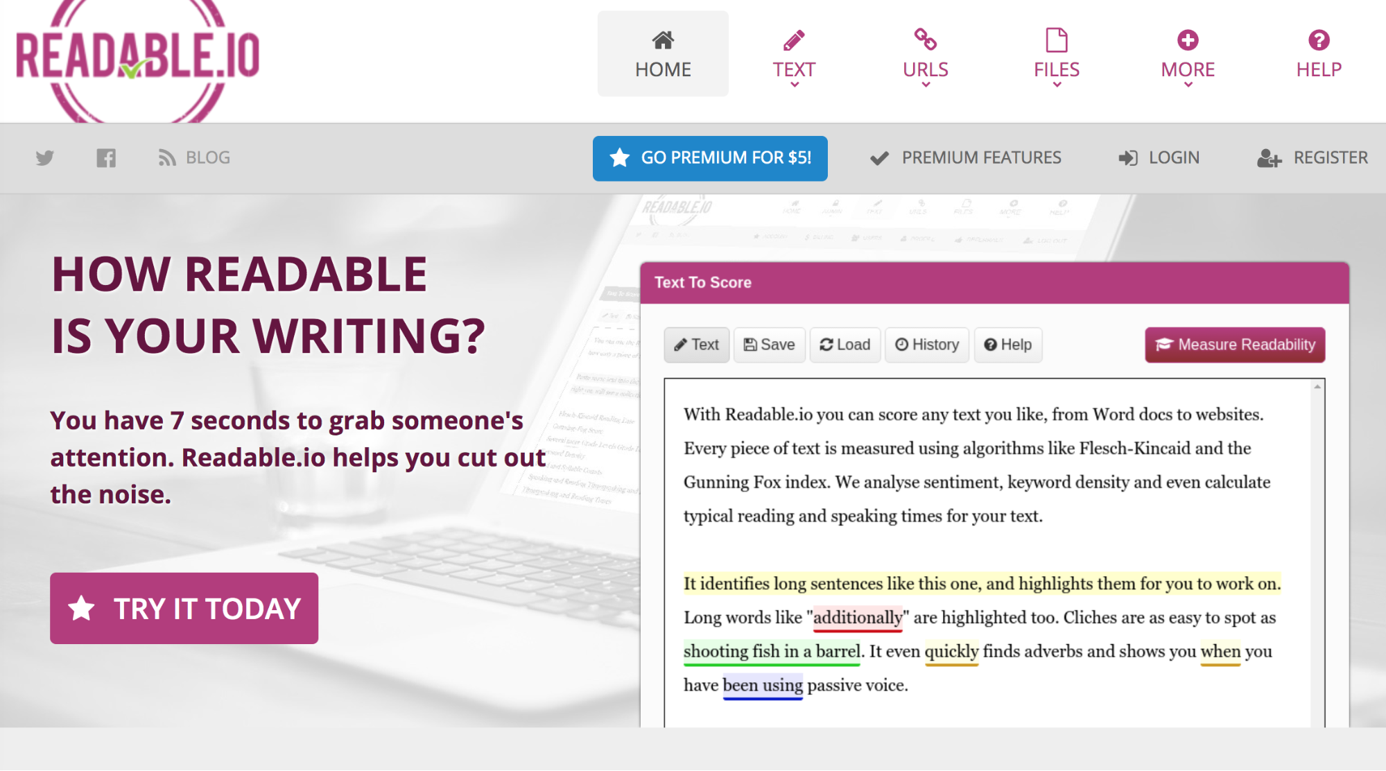 one of the best content writing tips is to have readable text- using readable.io